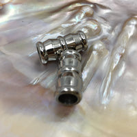 2Pcs Stainless steel Rhodium Round Beads | Fashion Jewellery Outlet | Fashion Jewellery Outlet