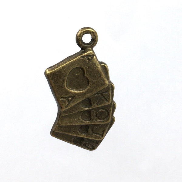 Alloy Brass Color Card Charm | Fashion Jewellery Outlet | Fashion Jewellery Outlet