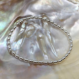 Sterling Silver Rice Shaped Bead Bracelet | Fashion Jewellery Outlet | Fashion Jewellery Outlet