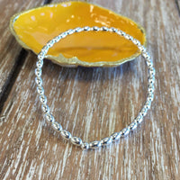 Sterling Silver Rice Shaped Bead Bracelet | Fashion Jewellery Outlet | Fashion Jewellery Outlet