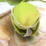 2mm Sterling Silver Bracelet w/ Angel Wing Charm | Fashion Jewellery O | Fashion Jewellery Outlet