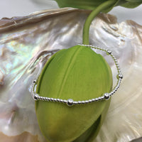 Silver with Accent Bead Stretchy Bracelet | Fashion Jewellery Outlet | Fashion Jewellery Outlet