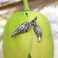 Angel Wings Sterling Silver 3D 2pc Charm | Fashion Jewellery Outlet | Fashion Jewellery Outlet