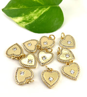 18K Gold Plated Heart CZ Star Charm | Fashion Jewellery Outlet | Fashion Jewellery Outlet