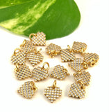 Gold and Rhodium Digital Heart Shaped Charm | Fashion Jewellery Outlet | Fashion Jewellery Outlet