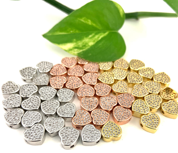 Gold, Rose Gold and Rhodium Heart Bead | Fashion Jewellery Outlet | Fashion Jewellery Outlet