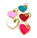 18K Gold Plated Enamel Heart Brass Charm | Fashion Jewellery Outlet | Fashion Jewellery Outlet