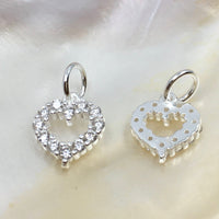 Gold/Silver Plated Flat Heart Open Charm | Fashion Jewellery Outlet | Fashion Jewellery Outlet