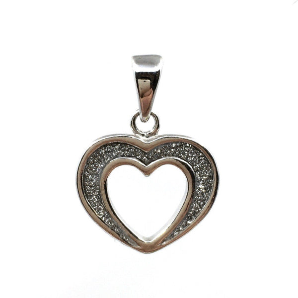 Sterling Silver Stardust Heart Charm | Fashion Jewellery Outlet | Fashion Jewellery Outlet