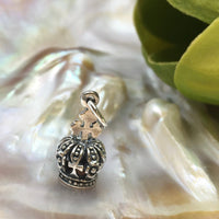 Crown Pendant 3D sterling Silver Charm | Fashion Jewellery Outlet | Fashion Jewellery Outlet