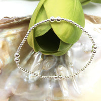 Sterling Silver with Accent Bead Bracelet | Fashion Jewellery Outlet | Fashion Jewellery Outlet