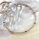 Sterling Silver with Accent Bead Bracelet | Fashion Jewellery Outlet | Fashion Jewellery Outlet
