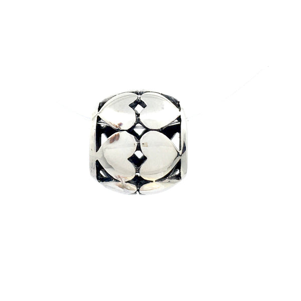 Sterling Silver Bead Heart cut cylindrical bead | Fashion Jewellery Ou | Fashion Jewellery Outlet