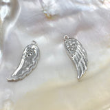 Angel Wings Sterling Silver CZ Flat Charm | Fashion Jewellery Outlet | Fashion Jewellery Outlet