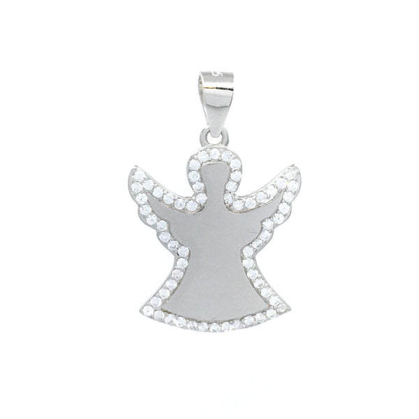 CZ Angel Sterling Silver Flat Charm | Fashion Jewellery Outlet | Fashion Jewellery Outlet