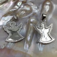 CZ Angel Sterling Silver Flat Charm | Fashion Jewellery Outlet | Fashion Jewellery Outlet