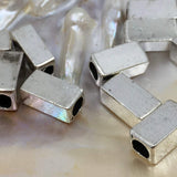 12Pcs Alloy Silver Square Cube Cuboid Spacer Beads| Fashion Jewellery Outlet | Fashion Jewellery Outlet