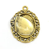 Alloy Antique Silver/Bronze Cabochon Pendant  | Fashion Jewellery Outlet | Fashion Jewellery Outlet