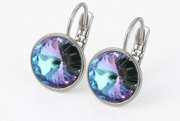 Rhodium Plated Vitrail Crystal Earrings | Fashion Jewellery Outlet | Fashion Jewellery Outlet
