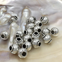 Alloy Silver Round Spacer Beads, small hole Bead | Fashion Jewellery Outlet | Fashion Jewellery Outlet