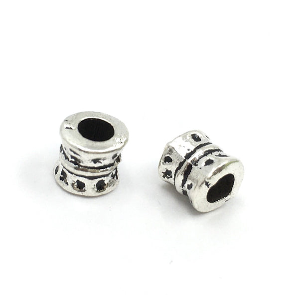 30Pc Alloy Silver Damru shaped Spacer Beads | Fashion Jewellery Outlet | Fashion Jewellery Outlet