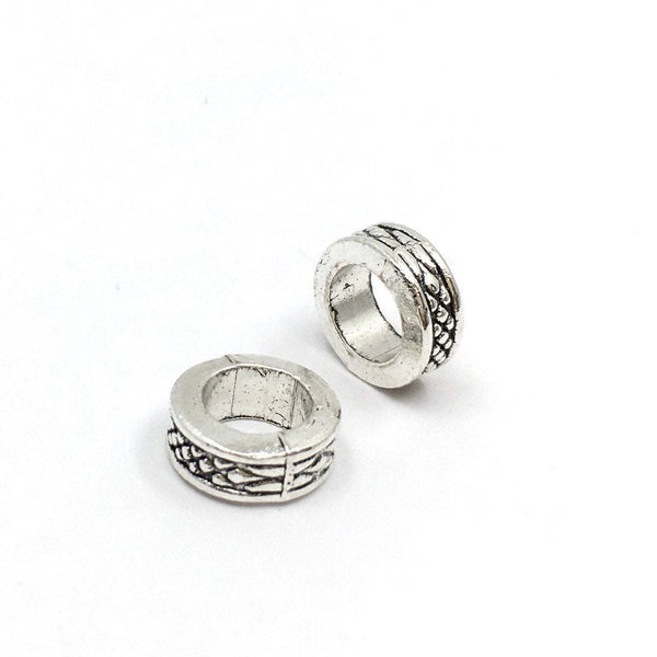 20Pc Alloy Round Cylinder Flat Spacer Beads| Fashion Jewellery Outlet | Fashion Jewellery Outlet