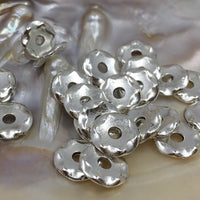 24Pc Alloy Silver Star Flat Spacer Beads | Fashion Jewellery Outlet | Fashion Jewellery Outlet