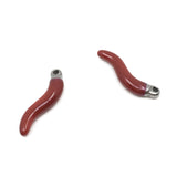 2 PCs Cornicello Red Stainless Steel Charm | Fashion Jewellery Outlet | Fashion Jewellery Outlet