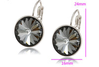 Rhodium Plated Silver Night Crystal Earrings | Fashion Jewellery Outlet | Fashion Jewellery Outlet