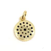 Round Blue and CZ Brass Evil Eye Charm | Fashion Jewellery Outlet | Fashion Jewellery Outlet
