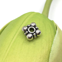 10mm Rhodium Daisy Roundels | Fashion jewellery Outlet | Fashion Jewellery Outlet