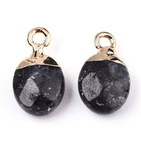 Gold Plated Natural Stone Drop Charm | Fashion Jewellery Outlet | Fashion Jewellery Outlet