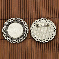 Alloy Antique Silver Photo frame Brooch Pin | Fashion Jewellery Outlet | Fashion Jewellery Outlet
