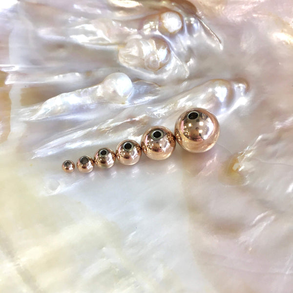 Stainless Steel Rose Gold Round Beads | Fashion Jewellery Outlet | Fashion Jewellery Outlet