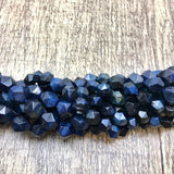 Dark Blue Tiger-eye dyed Diamond Cut Faceted beads | Fashion Jewellery Outlet | Fashion Jewellery Outlet