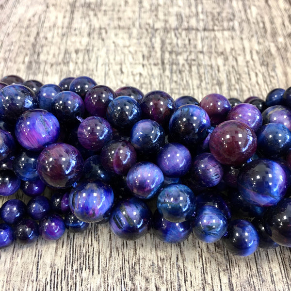 Purple Blue Tigers eye beads | Fashion Jewellery Outlet | Fashion Jewellery Outlet