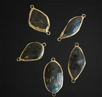 Labradorite Natural Stone Connectors with fire | Fashion Jewellery Outlet | Fashion Jewellery Outlet