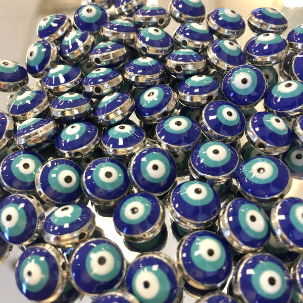 Alloy Puffy Dark Blue Evil Eye Beads | Fashion Jewellery Outlet | Fashion Jewellery Outlet