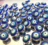 Alloy Puffy Dark Blue Evil Eye Beads | Fashion Jewellery Outlet | Fashion Jewellery Outlet