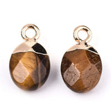 Gold Plated Natural Stone Drop Charm | Fashion Jewellery Outlet | Fashion Jewellery Outlet