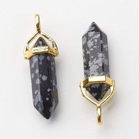 Snowflake obsidian Bullet Pendant | Fashion Jewellery Outlet  | Fashion Jewellery Outlet