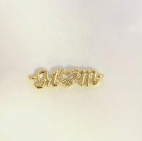 18k Gold Plated Brass letter MOM Connector | Fashion Jewellery Outlet | Fashion Jewellery Outlet