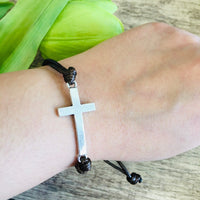 Faux Leather Cross Bracelet | Fashion Jewellery Outlet | Fashion Jewellery Outlet
