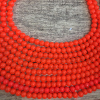 Neon Orange Glass Pearl Beads | Fashion Jewellery Outlet | Fashion Jewellery Outlet