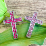 Pink Rhinestone Cross Bead/ Connector | Fashion Jewellery Outlet | Fashion Jewellery Outlet