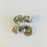 Alloy Rhodium Rondelle Beads | Fashion Jewellery Outlet | Fashion Jewellery Outlet