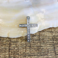 Silver Cross with Rhinestones | Fashion Jewellery Outlet | Fashion Jewellery Outlet