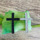 Cross with Clear/ Black Rhinestone  | Fashion Jewellery Outlet