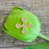 Rhodium/ Gold Alloy Cross Bead | Fashion Jewellery Outlet | Fashion Jewellery Outlet