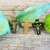 Jesus Imprint Wooden Cross Beads | Fashion Jewellery Outlet | Fashion Jewellery Outlet